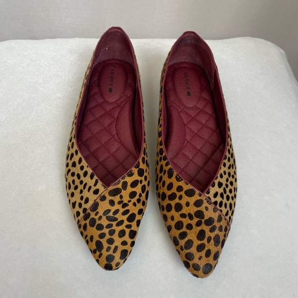Birdies The Goldfinch Mini Cheetah Tipped Calf Hair Size 5 Ballet Flats Shoes - Picture 1 of 8